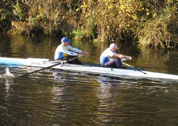 Ian Davis and Pete Dolby in action on the River Soar.