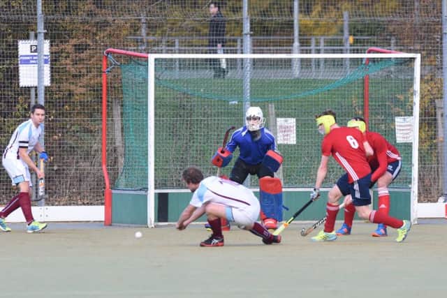 Action from Spalding's 6-2 win at City of Peterborough 2nds. Photo: David Lowndes.
