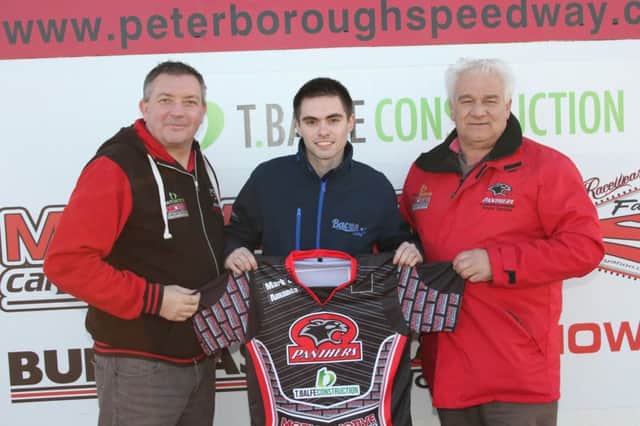 New Panthers signing Tom Bacon with Ged Rathbone (left) and Trevor Swales (right).