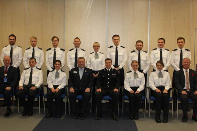 The new Specials with Mr Kerlin (front row far left), Mr Ablewhite(front row fourth from left), DCC Baldwin (front row fifth from left) and Mr Balmer (front row far right).