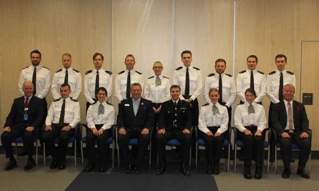 The new Specials with Mr Kerlin (front row far left), Mr Ablewhite(front row fourth from left), DCC Baldwin (front row fifth from left) and Mr Balmer (front row far right).