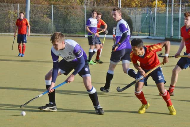 Action from City of Peterborough's 3-0 win over Old Loughtonians at Bretton Gate. Photo: David Loandes.
