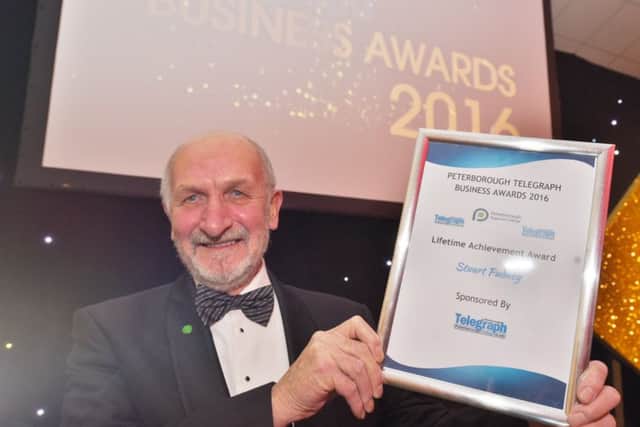Stuart Pudney, of Princebuild, with his Lifetime Achievement Award. EMN-161126-003504009