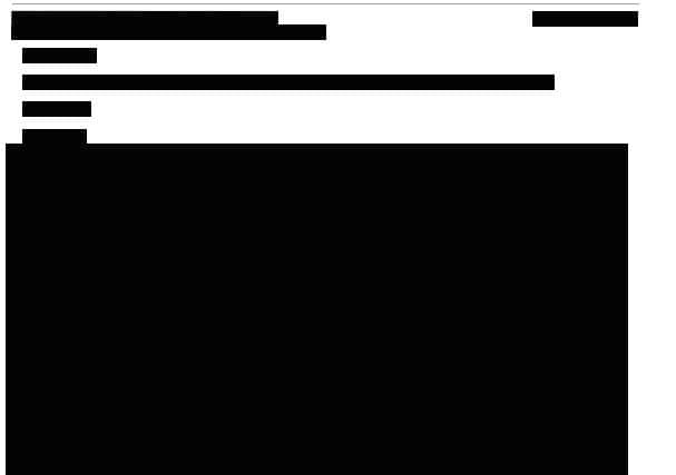 A redacted email from the PT FOI