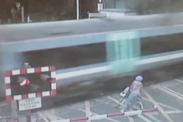 A near miss for this cyclist at a Cambridgeshire level crossing