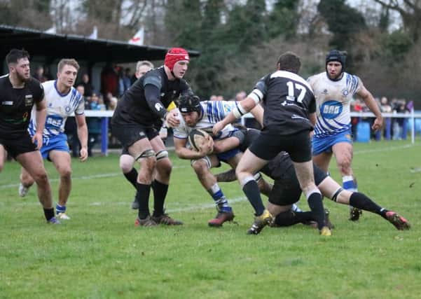 Sam Crooks drives forward for the Lions against Bridgnorth. Picture: Mick Sutterby