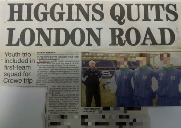 A clipping from the Peterborough Evening Telegraph from April 30, 1996, when Bob Higgins left Peterborough United