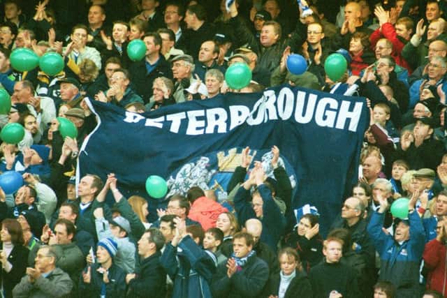 Posh fans at Stamford Bridge in 2001.