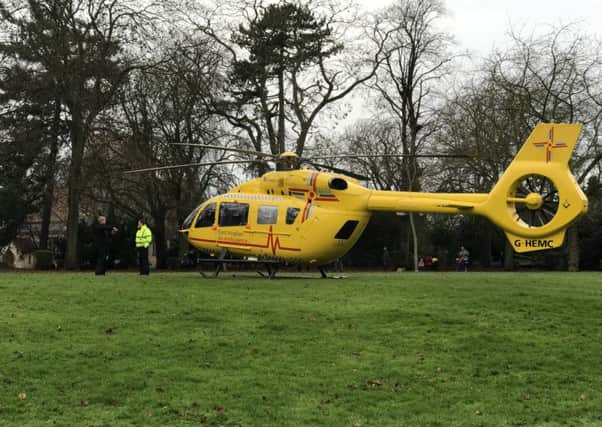 The air ambulance in Central Park