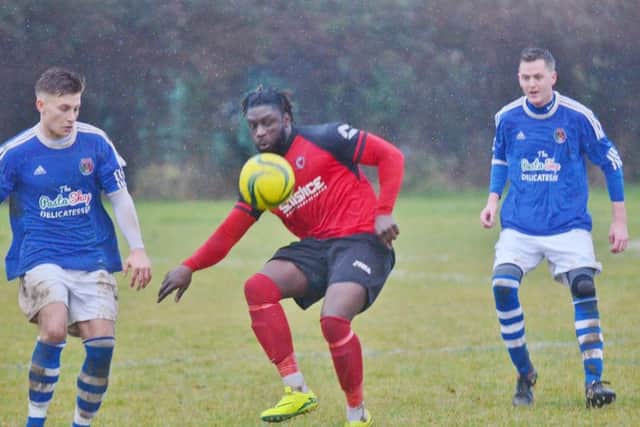 Netherton United striker Rob Da Silva in action in the 2-2 draw at ICA Sports. Photo: David Lowndes.