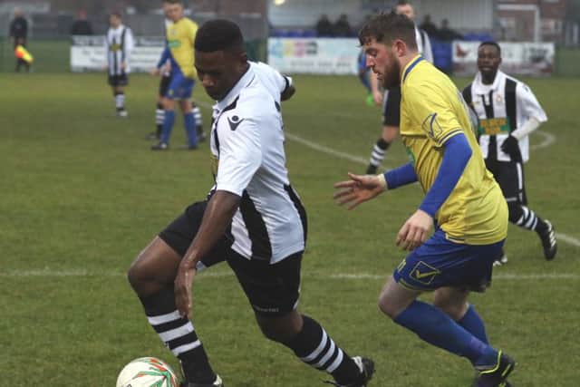 Wilkins Makate in action for Peterborough Northern Star in last weekend's draw with Wellingborough. Photo: Tim Gates.