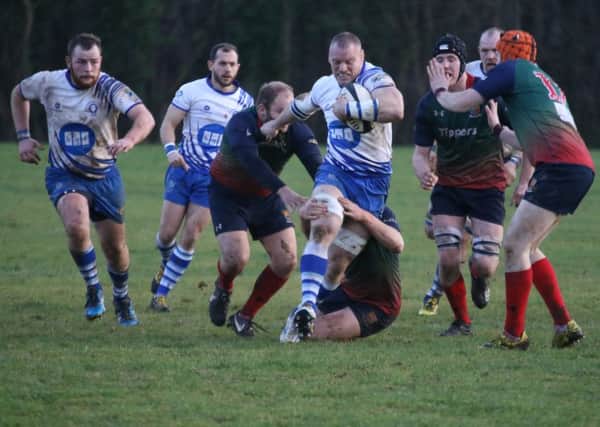 Darren Fox on the charge for the Lions against Lichfield. Picture: Mick Sutterby
