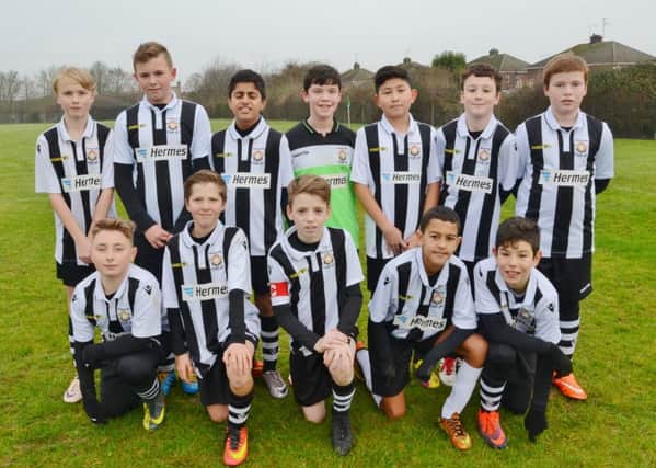Peterborough Northern Star Under 12s are pictured before their 4-0 win over Stanground Sports. From the left are, back, Alfie Rayment, Jayden Holman, Jeevan Singh, Lewis Sharpe, Mehdiy Bogheri, George Simpson-Newton, William Creasey, front, Dominic Ciarla-Baldwin, Ryan Hewitt, Harry Hewitt, Elyas Bonsaada and Murilo Dominguez.