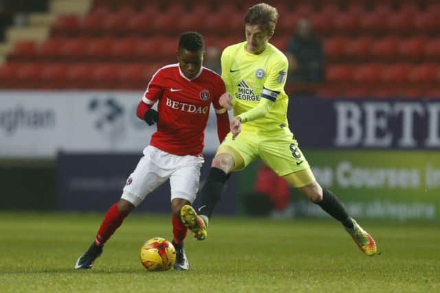 Posh skipper Chris Forrester in action at Charlton.