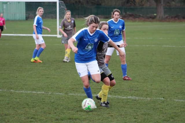 Jessica Driscoll on the run for Posh against Leicester. Picture: Gary Reed