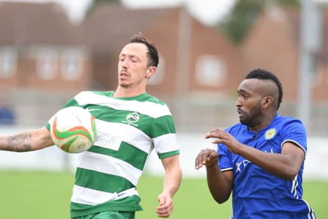 Avelino Vieira (right) scored for Peterborough Sports.