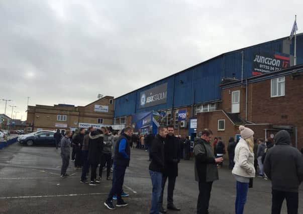 Posh fans queuing up this morning