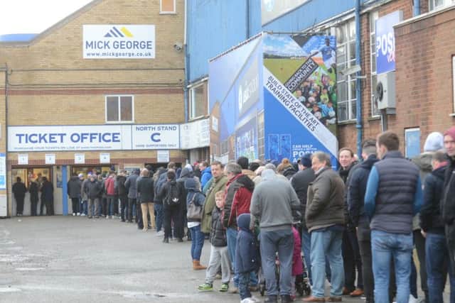 The Chelsea ticket at the ABAX Stadium queue at 9.30am today.