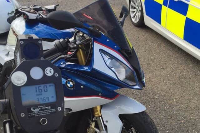 Officers clocked this bike at 160mph