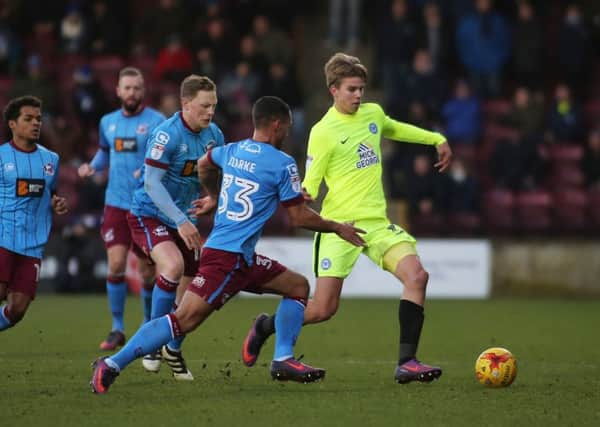 Martin Samuelsen in action at Scunthorpe.