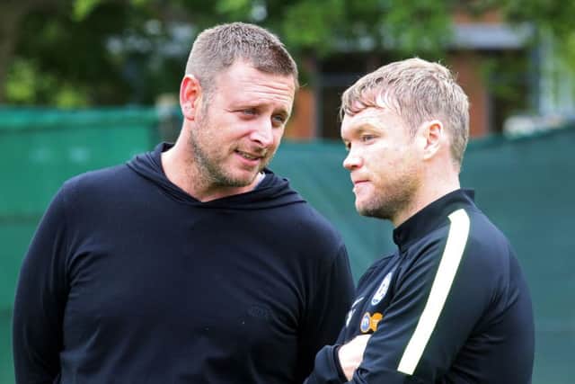 Darragh MacAnthony (left) and Grant McCann should be given the freedom of Peterborough if they take Posh back to the Championship.