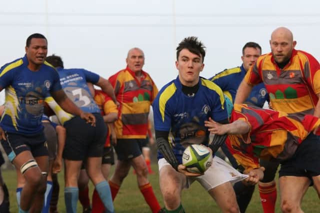 Will Moore in possession for the Lions. Picture: Mick Sutterby