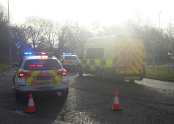 The scene of the crash in Oundle. Photo: @XBorderPolice