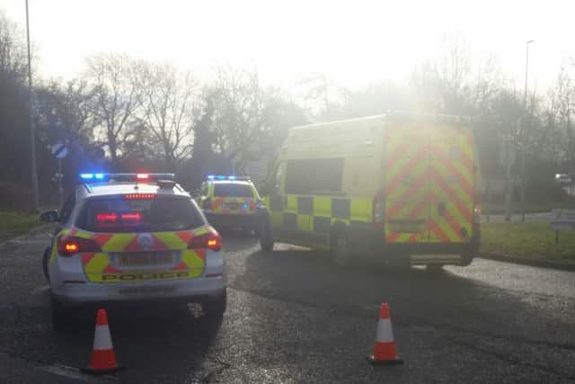 The scene of the crash in Oundle. Photo: @XBorderPolice