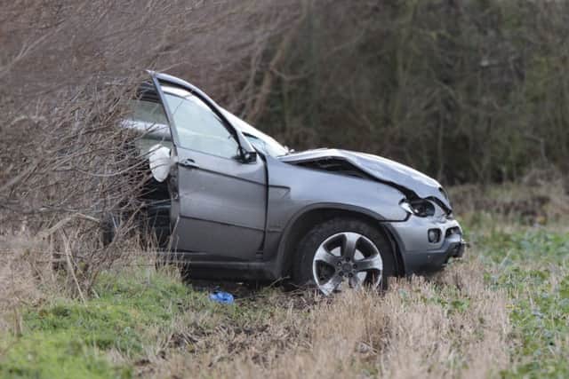 Police at the scene of the hit and run. Picture by Terry Harris.