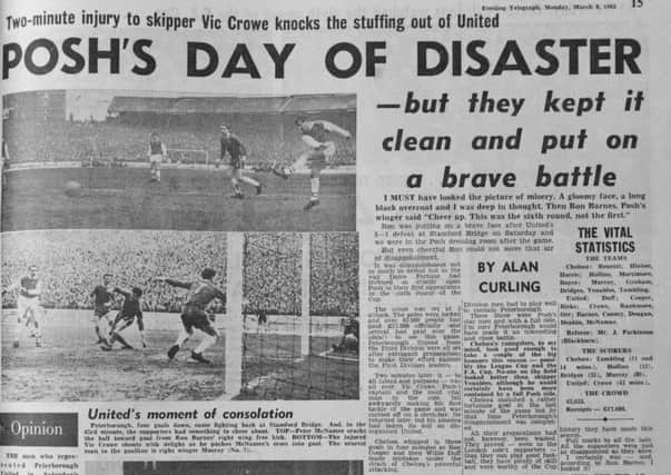 How the Evening Telegraph reported Posh's 1965 FA Cup quarter final defeat at Stamford Bridge.