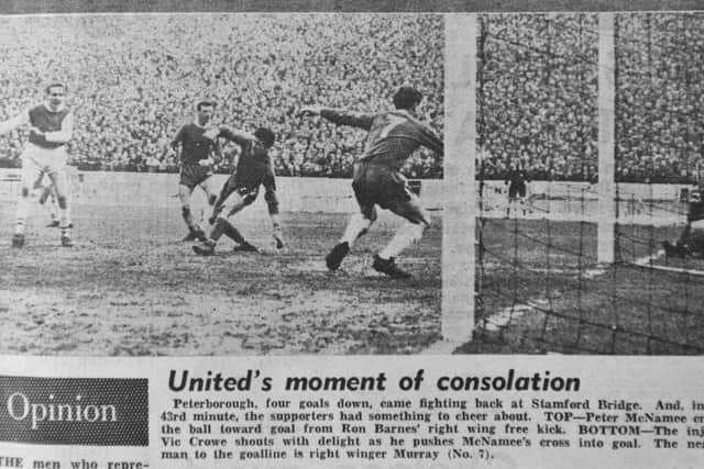Vic Crowe's consolation goal for Posh at Chelsea in 1965.