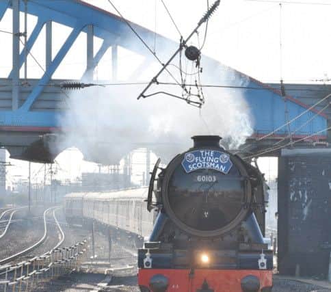 Flying Scotsman at Peterborough Station EMN-160225-165627009