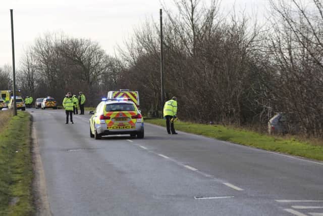 Police at the scene of an incident where two people have been confirmed dead. Picture by Terry Harris. THA