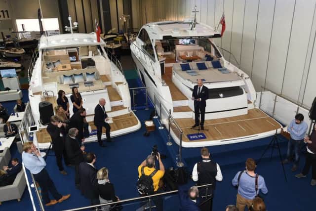 Fairline Yachts on show at the London Boat Show.