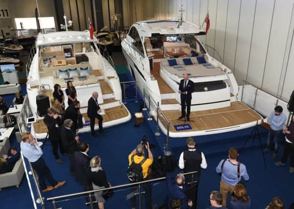Fairline Yachts on show at the London Boat Show.