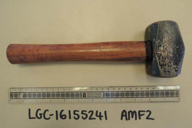 The hammer used in the attack