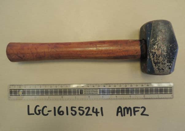 The hammer used in the attack