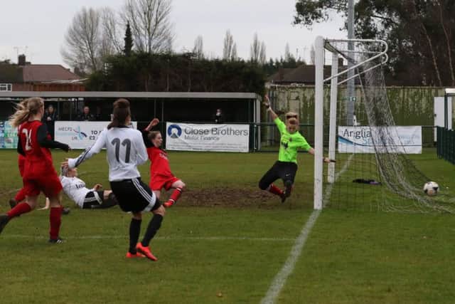 Cassie Steward equalises for Northern Star to make it 2-2 against Netherton. Picture: Tim Gates