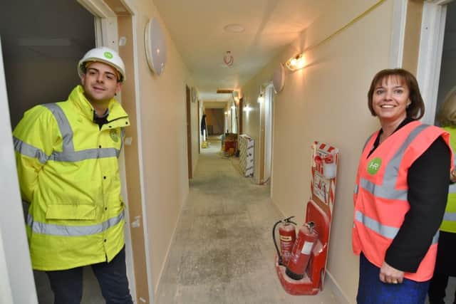 The new extensions at the Deepings Health Centre at Godsey Lane.  Project manager Daniel Henry and practice business manager Jo Kevan EMN-171101-224204009