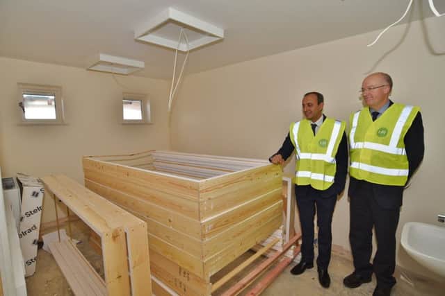 The new extensions at the Deepings Health Centre at Godsey Lane.  Dr Majid Akram with Mark Sanderson, deputy regional medical director for NHS England (Midland region) EMN-171101-224310009