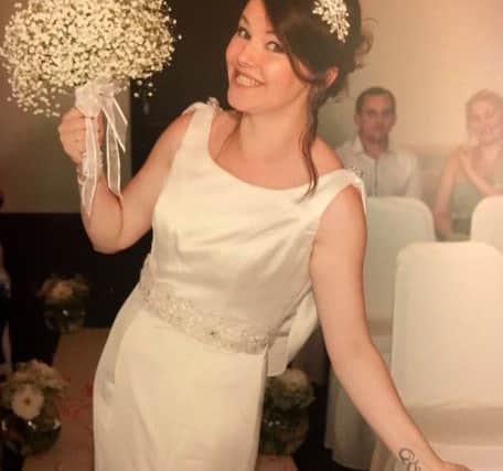 Danielle McCulloch on her wedding day in Cyprus.