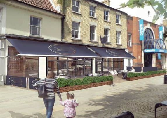 The Bridge Street unit being marketed for restaurant use.
