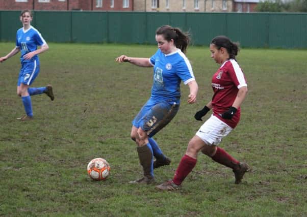 Laura Tonkin on the ball for Peterborough United against Northampton. Picture: Gary Reed
