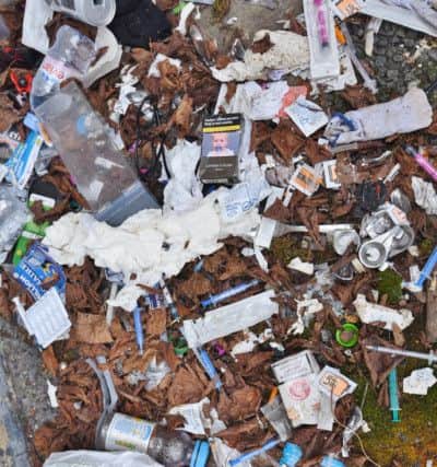Drug users litter including needles behind the old Zenith Windows offices at Lincoln Road EMN-171201-161652009