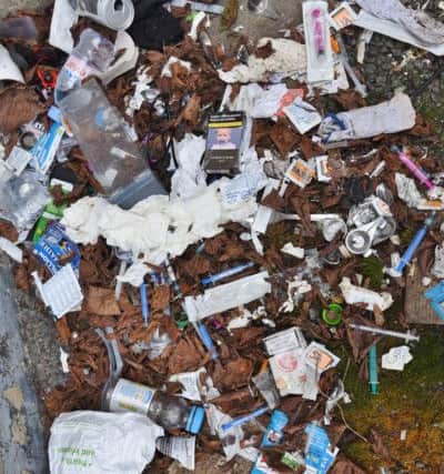 Drug users litter including needles behind the old Zenith Windows offices at Lincoln Road EMN-171201-161705009