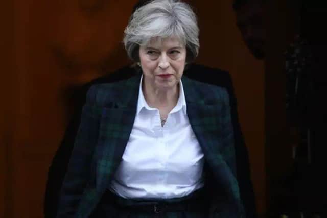 Prime Minister Theresa May leaving Downing Street in London, ahead of her speech on Brexit.