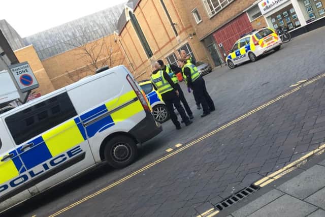 Police in Cowgate this afternoon