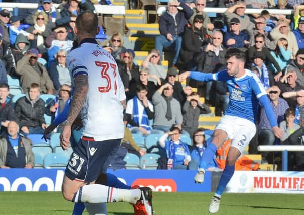 Michael Smith in action for Posh against Bolton.