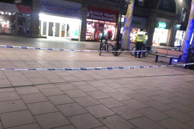 The police scene in Bridge Street