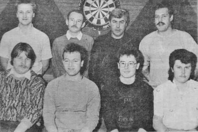 Pictured 30 years ago is the Spikes darts team who were mounting a Division One title challenge in the LVA League. The shot was taken before a game against Northfields, which Spikes won 6-1 to move into second place in the table behind Oxcart. From the left are, back row, Chris Fox, John Gavin, Fred Nicholls, John Jenkins, front row, Mick Stephenson, captain John Church, Chris Cowland and Vi nny McKenna.